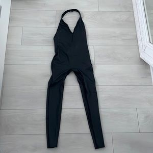 American Apparel womens Metallic Halter Catsuit